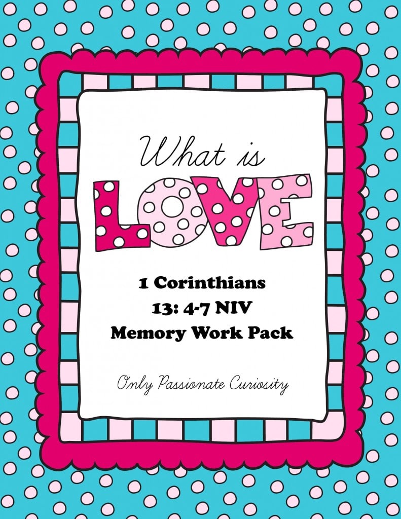 1 Corinthians 13 Memory Work Pack: What is Love