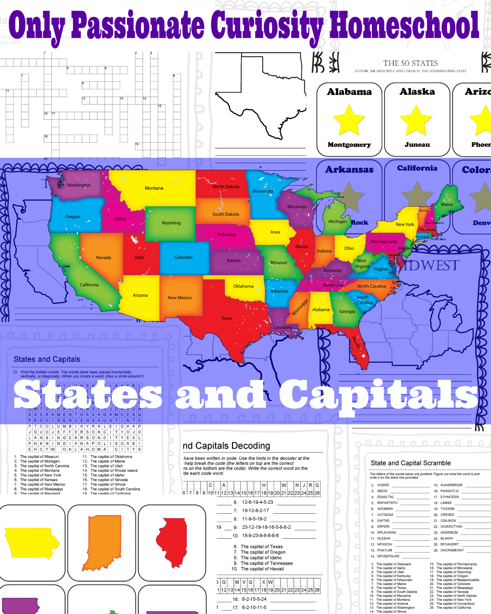 States and Capitals Pack With Regard To States And Capitals Matching Worksheet