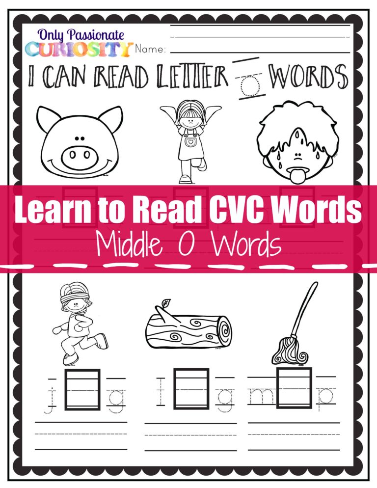 I can read CVC words: Middle O See and Write - Only Passionate Curiosity