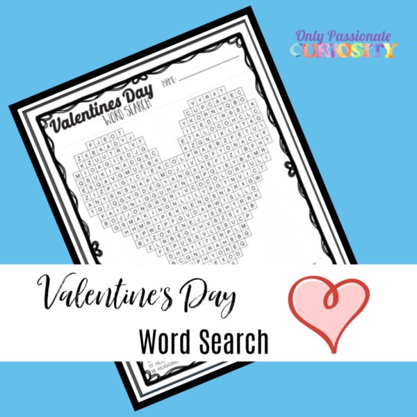 word search for Valentine's Day