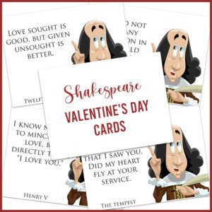 image of Shakespeare Valentine's Day cards